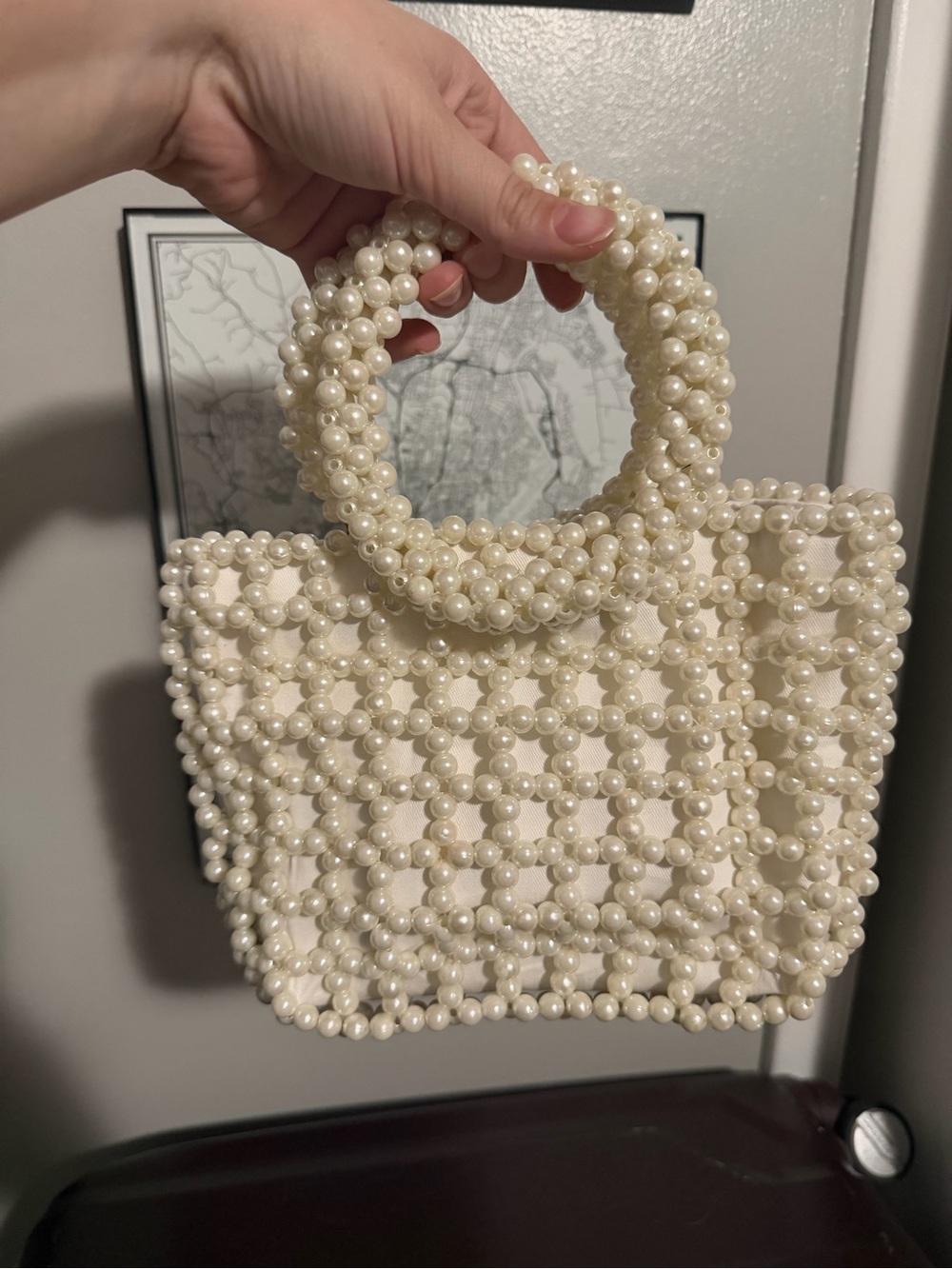 Target Pearl Beaded Mini Bag – Cream Beaded Handle